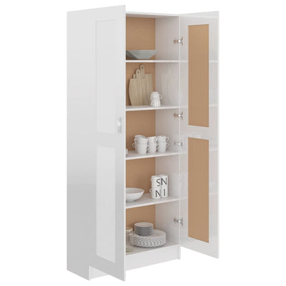 Berkfield Book Cabinet High Gloss White 82.5x30.5x185.5 cm Engineered Wood