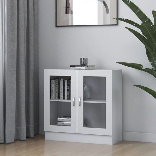 Berkfield Vitrine Cabinet White 82.5x30.5x80 cm Engineered Wood