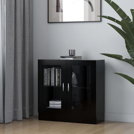 Berkfield Vitrine Cabinet Black 82.5x30.5x80 cm Engineered Wood