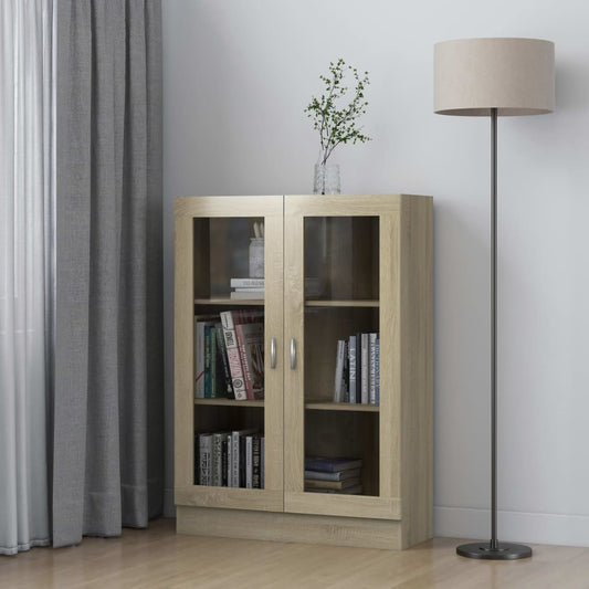 Berkfield Vitrine Cabinet Sonoma Oak 82.5x30.5x115 cm Engineered Wood