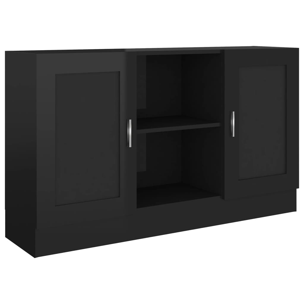 Berkfield Sideboard High Gloss Black 120x30.5x70 cm Engineered Wood