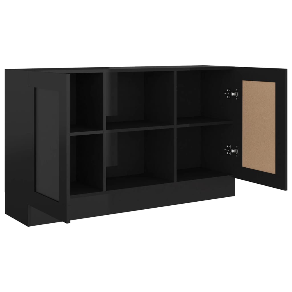 Berkfield Sideboard High Gloss Black 120x30.5x70 cm Engineered Wood
