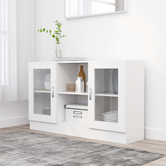 Berkfield Vitrine Cabinet White 120x30.5x70 cm Engineered Wood