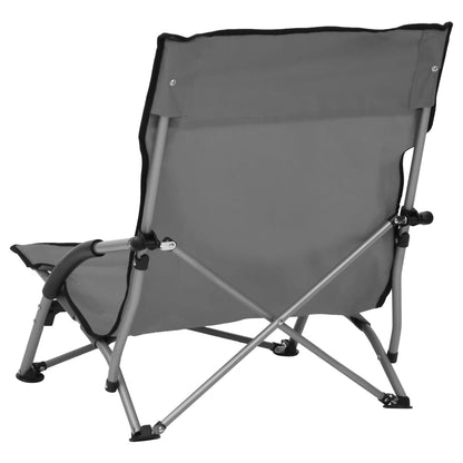Berkfield Folding Beach Chairs 2 pcs Grey Fabric