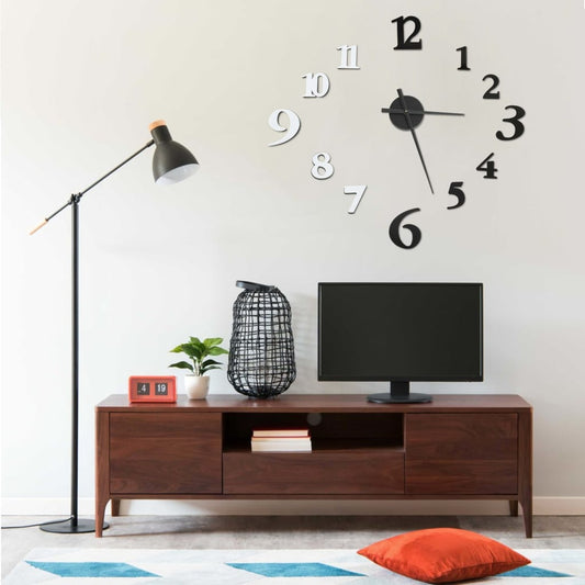 Berkfield 3D Wall Clock Modern Design Black and White 100 cm XXL