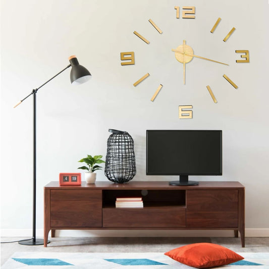 Berkfield 3D Wall Clock Modern Design Gold 100 cm XXL
