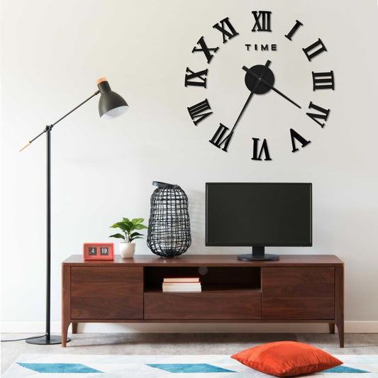 Berkfield 3D Wall Clock Modern Design Black 100 cm XXL