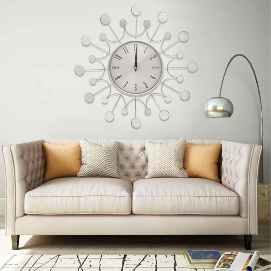 Berkfield Wall Clock Silver 40 cm Metal