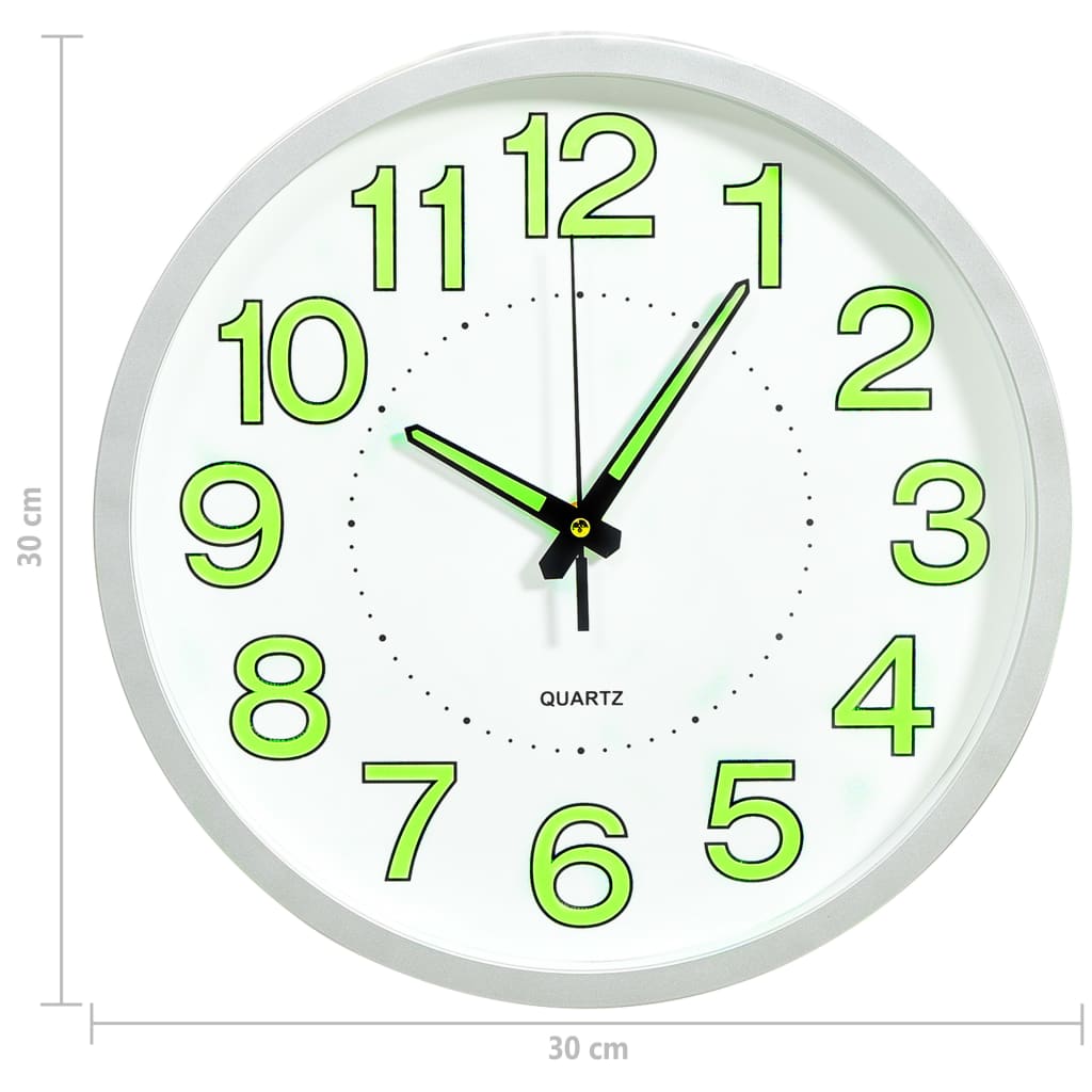 Berkfield Luminous Wall Clock White 30 cm
