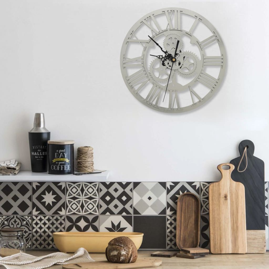 Berkfield Wall Clock  Silver 30 cm Acrylic