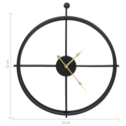 Berkfield Wall Clock Black 52 cm Iron