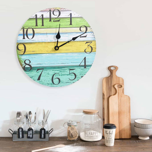 Berkfield Wall Clock Multicolour 30 cm MDF