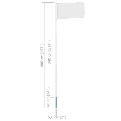 Berkfield Telescopic Flagpole 4 m Aluminium