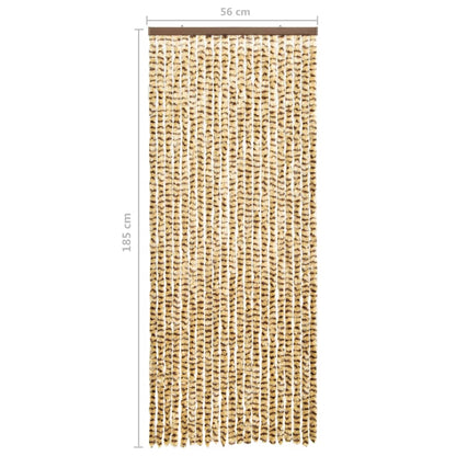 Berkfield Insect Curtain Beige and Brown 56x185 cm Chenille