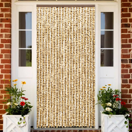 Berkfield Insect Curtain Beige and Brown 56x185 cm Chenille