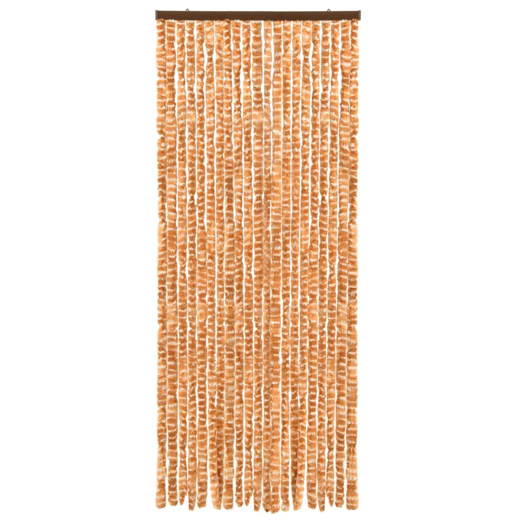 Berkfield Insect Curtain Ochre and White 56x185 cm Chenille