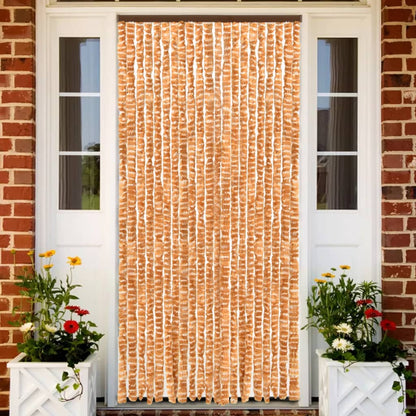 Berkfield Insect Curtain Ochre and White 56x185 cm Chenille