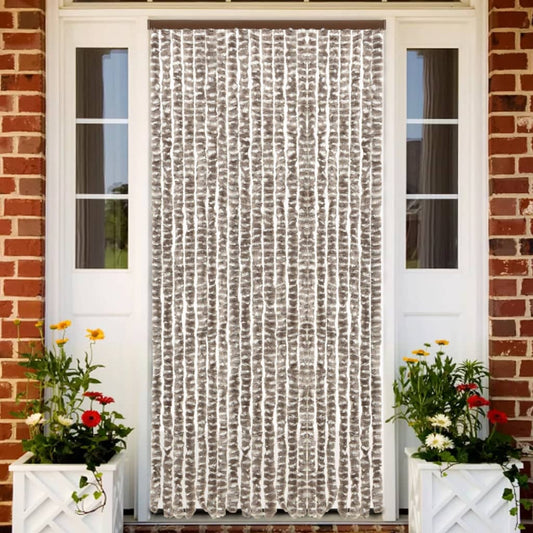 Berkfield Insect Curtain Taupe and White 56x185 cm Chenille