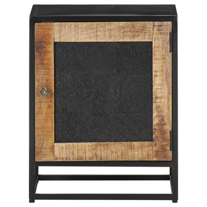 Berkfield Bedside Cabinet 40x30x50 cm Rough Mango Wood