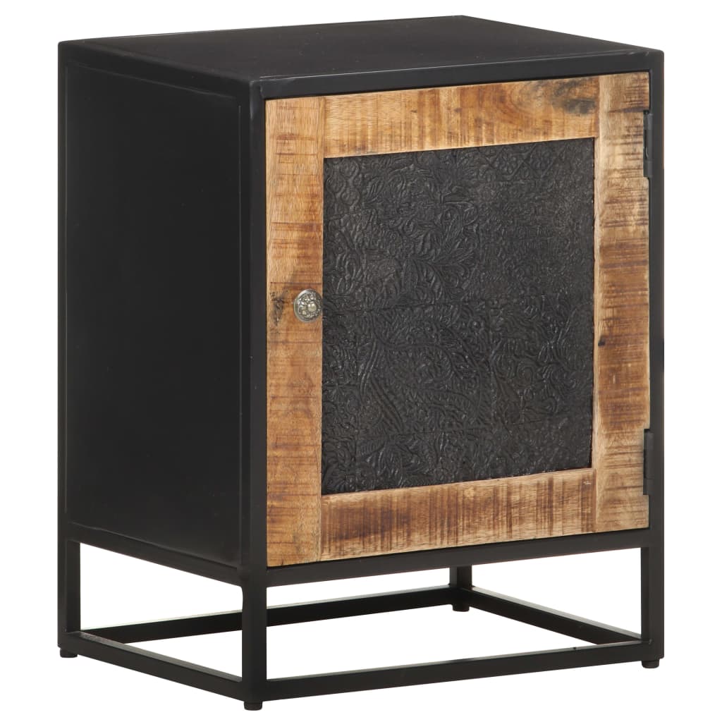 Berkfield Bedside Cabinet 40x30x50 cm Rough Mango Wood