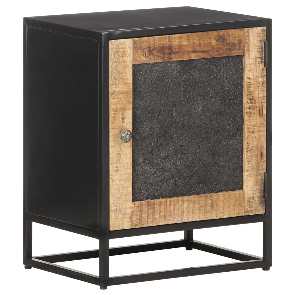 Berkfield Bedside Cabinet 40x30x50 cm Rough Mango Wood