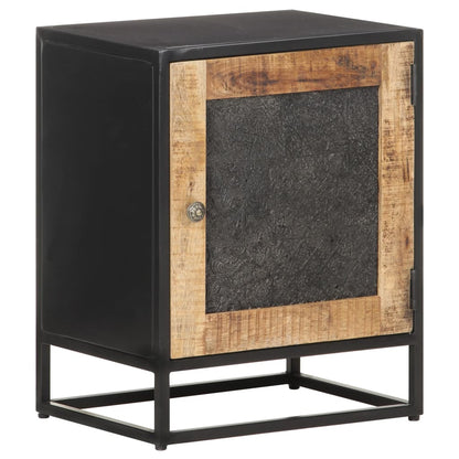 Berkfield Bedside Cabinet 40x30x50 cm Rough Mango Wood