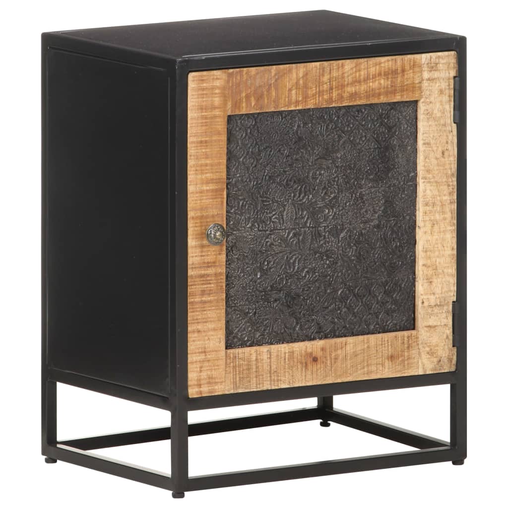 Berkfield Bedside Cabinet 40x30x50 cm Rough Mango Wood
