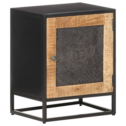 Berkfield Bedside Cabinet 40x30x50 cm Rough Mango Wood