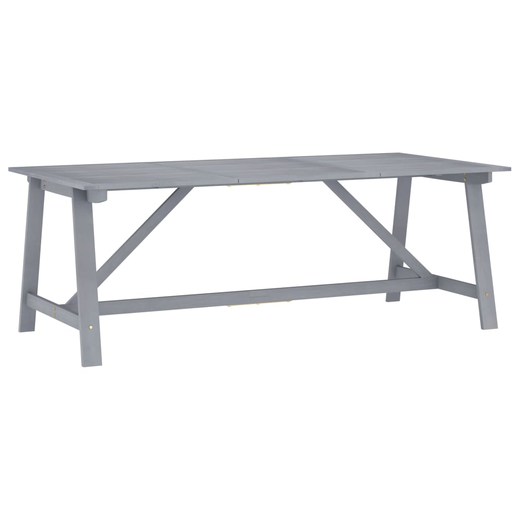 Berkfield Garden Dining Table Grey 206x100x74 cm Solid Acacia Wood