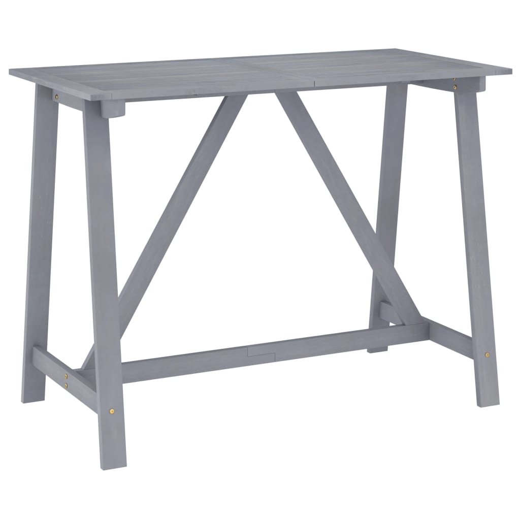 Berkfield Garden Bar Table Grey 140x70x104 cm Solid Acacia Wood