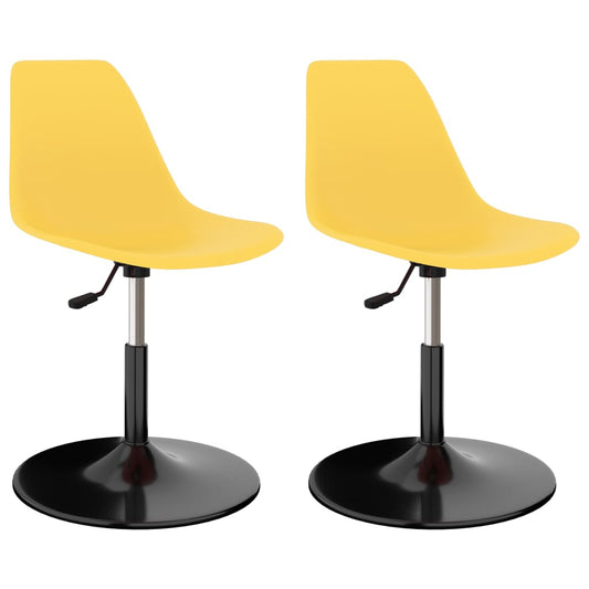 Berkfield Swivel Dining Chairs 2 pcs Yellow PP