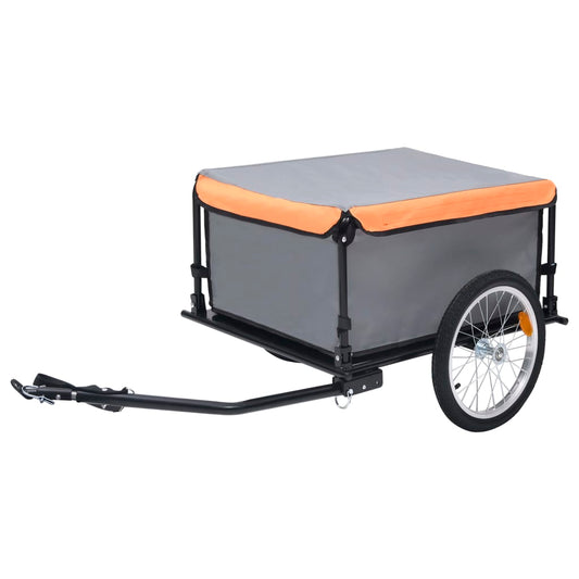 Berkfield Bike Cargo Trailer Grey and Orange 65 kg