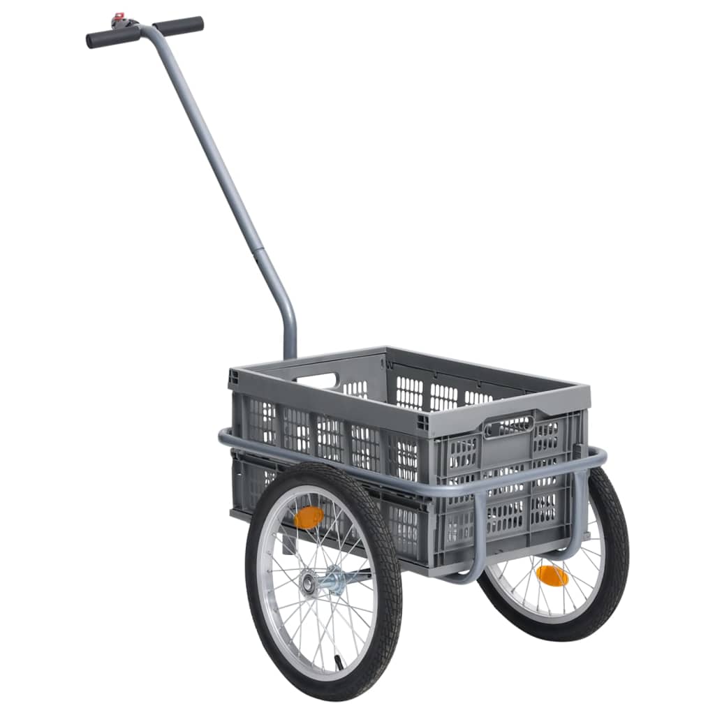 Berkfield Bicycle Cargo Trailer with 50 L Foldable Transportbox Grey 150 kg