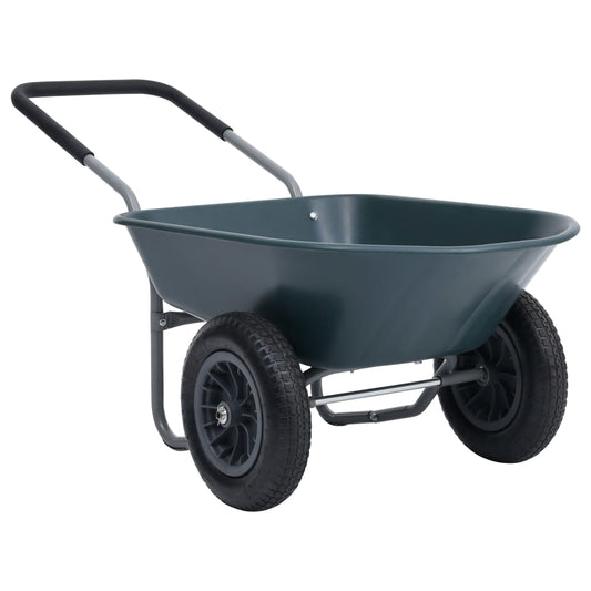 Berkfield Wheelbarrow Green and Grey 140x63x65 cm 78 L 100 kg