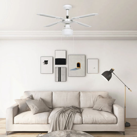 Berkfield Ceiling Fan with Light 106 cm White