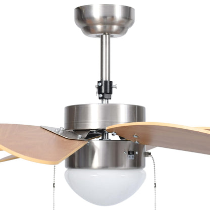 Berkfield Ceiling Fan with Light 76 cm Light Brown