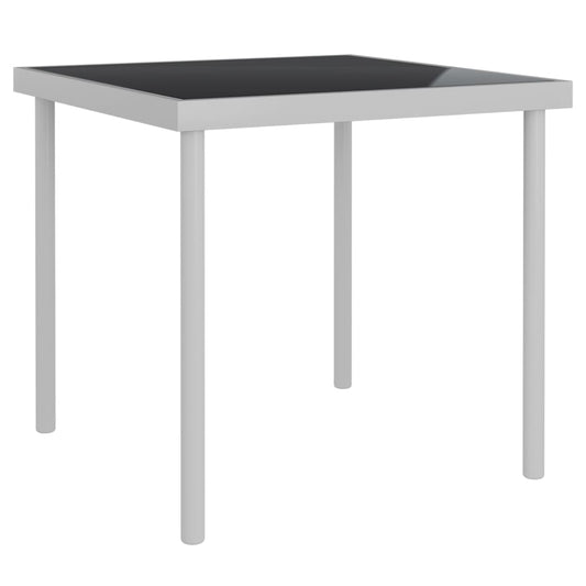 Berkfield Outdoor Dining Table Light Grey 80x80x72 cm Glass and Steel