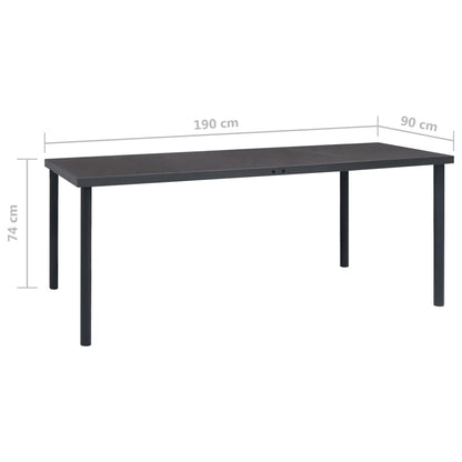 Berkfield Outdoor Dining Table Anthracite 190x90x74 cm Steel