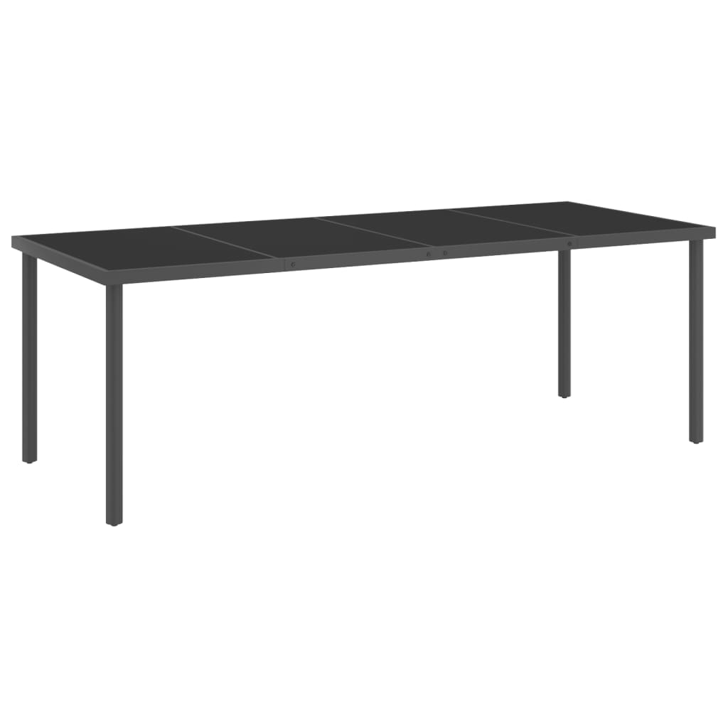 Berkfield Outdoor Dining Table Anthracite 220x90x75 cm Steel and Glass