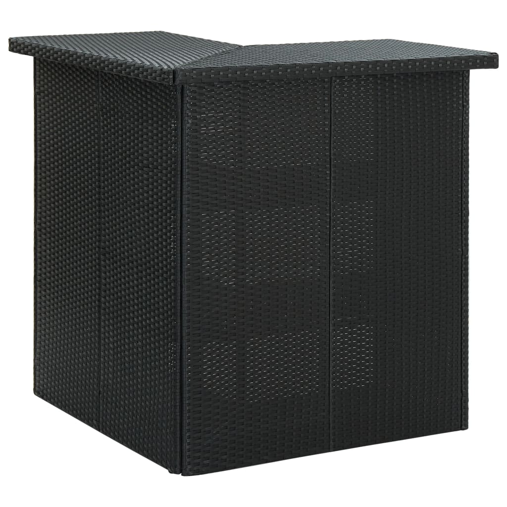 Berkfield Corner Bar Table Black 100x50x105 cm Poly Rattan