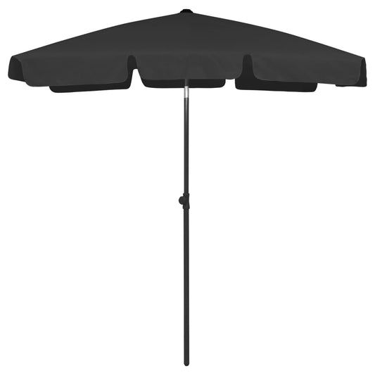 Berkfield Beach Umbrella Black 180x120 cm