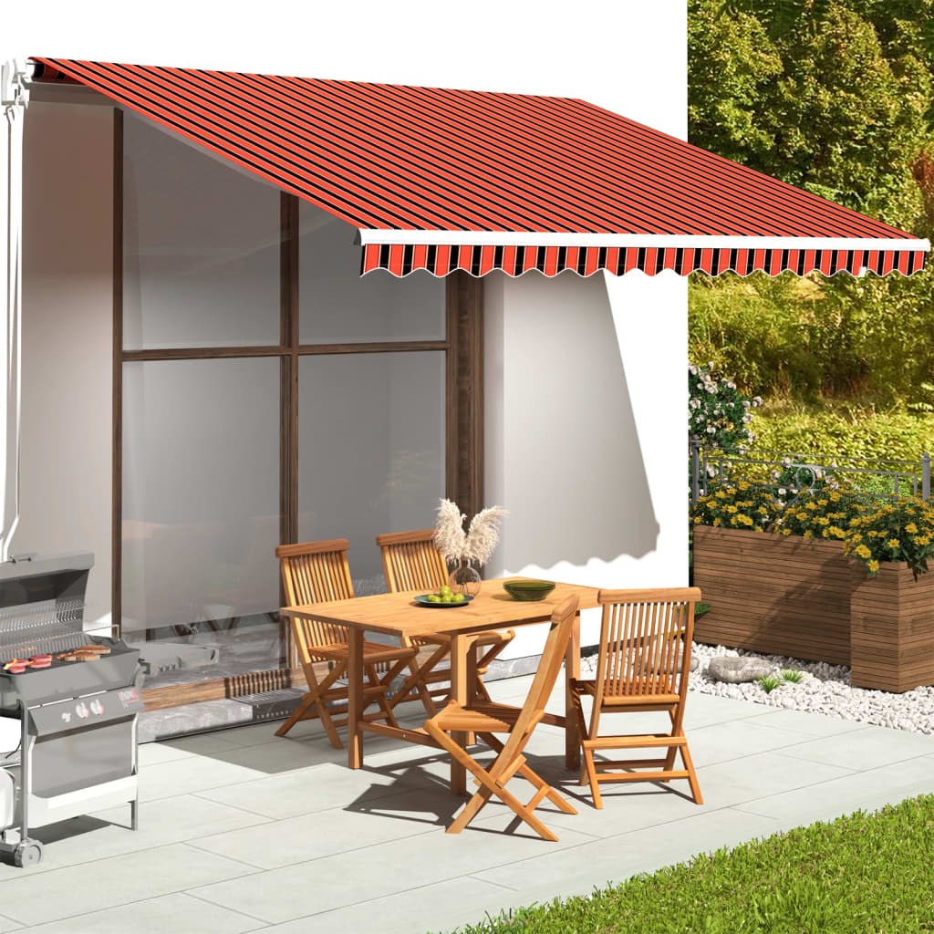 Berkfield Replacement Fabric for Awning Orange and Brown 4.5x3.5 m