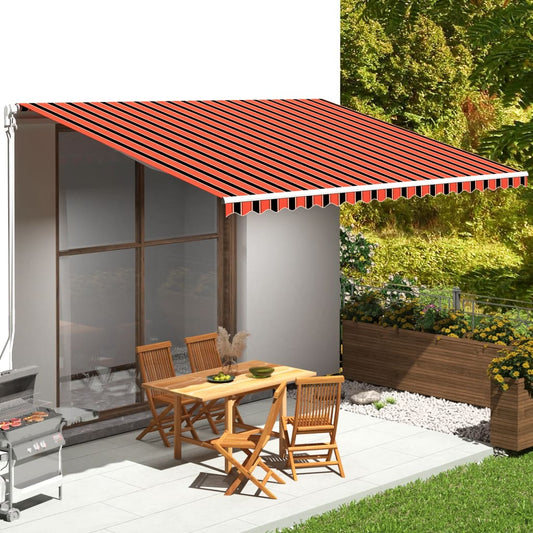 Berkfield Replacement Fabric for Awning Orange and Brown 5x3.5 m