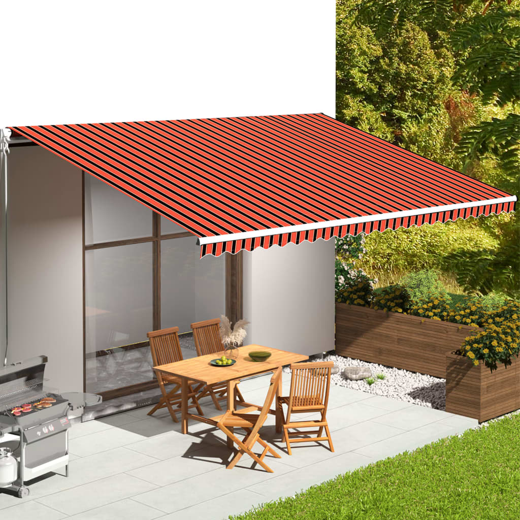 Berkfield Replacement Fabric for Awning Orange and Brown 6x3.5 m