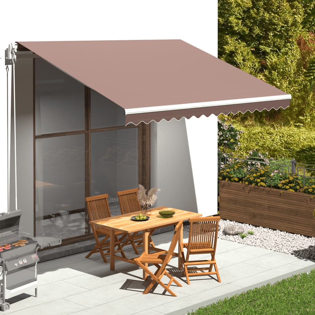 Berkfield Replacement Fabric for Awning Brown 4x3.5 m