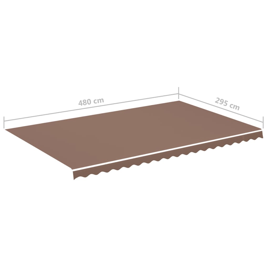Berkfield Replacement Fabric for Awning Brown 5x3 m