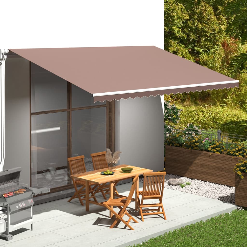 Berkfield Replacement Fabric for Awning Brown 5x3 m