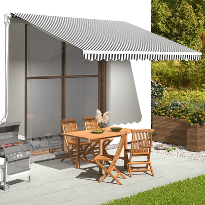 Berkfield Replacement Fabric for Awning Anthracite and White 4x3.5 m