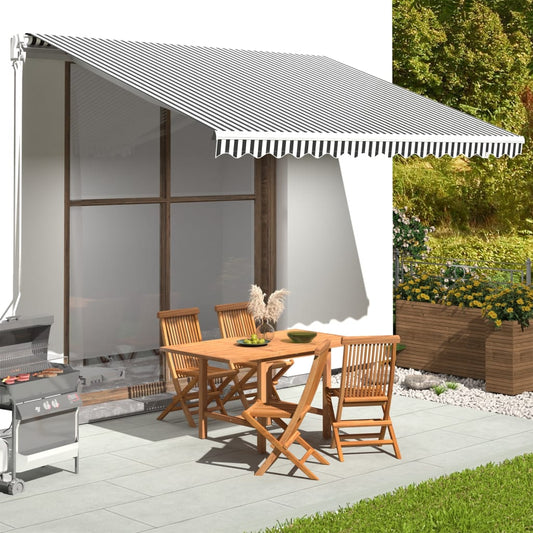 Berkfield Replacement Fabric for Awning Anthracite and White 4x3.5 m