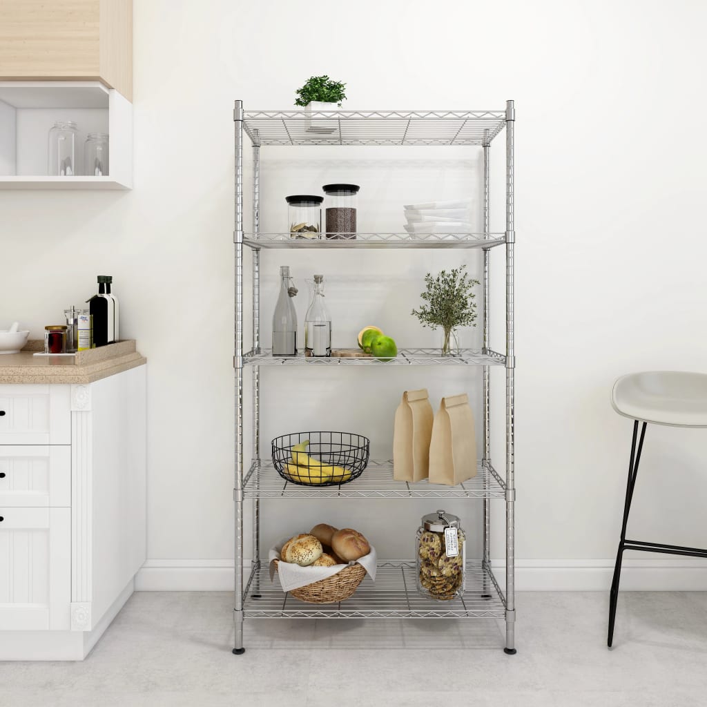 Berkfield 5-Tier Storage Shelf 90x35x180 cm Chrome 250 kg